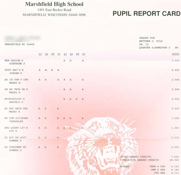 High School Report Card