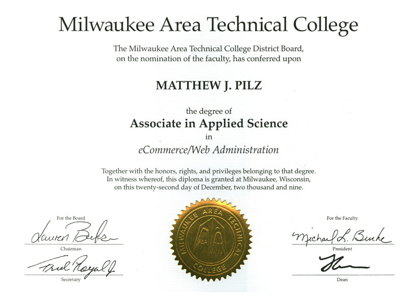 Milwaukee Area Technical College: A.A.S.